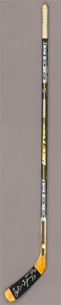 Patrice Bergeron’s 2003-04 Boston Bruins Signed CCM Vector Game-Used Rookie Season Stick 