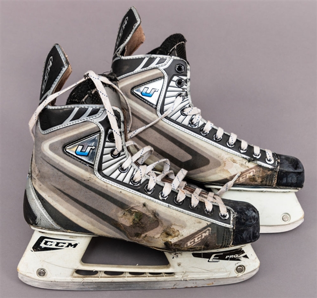 Blake Wheeler’s 2008-09 Boston Bruins CCM U+ Game-Used Rookie Season Skates – Photo-Matched! 