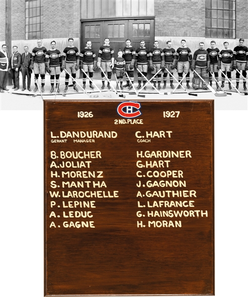 Montreal Canadiens 1926-27 Commemorative Team Plaque Displayed at the Molson Centre/Bell Centre (13" x 15")