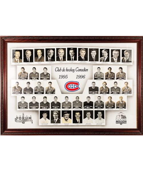 Huge Montreal Canadiens 1995-96 Framed Master Team Photo from the Montreal Forum (46" x 66")