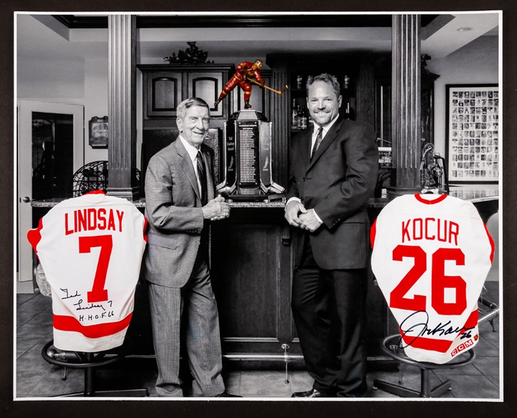 Ted Lindsay and Joey Kocur Detroit Red Wings “Ted Lindsay Award” Signed Print with LOA – Proceeds to Benefit the Ted Lindsay Foundation (16” x 20”) 
