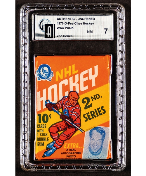 1970-71 O-Pee-Chee Hockey Unopened Wax Pack (2nd Series) - GAI Certified NM 7