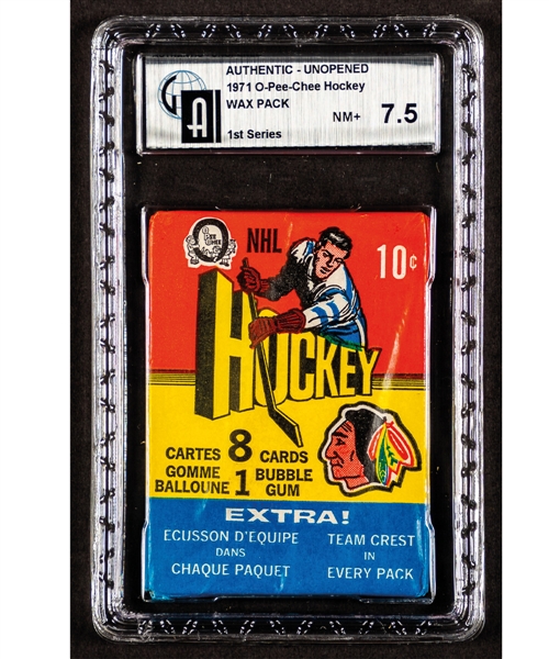 1971-72 O-Pee-Chee Hockey Unopened Wax Pack (1st Series) - GAI Certified NM+ 7.5