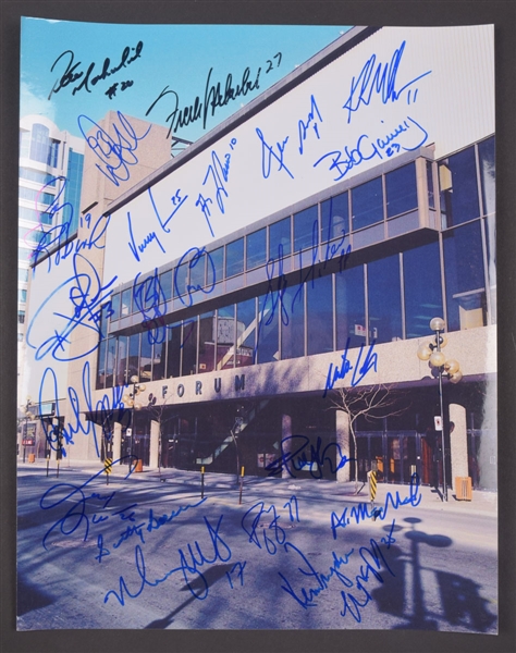 Montreal Canadiens Legends Signed Montreal Forum Photo by 22 with COA (11" x 14")