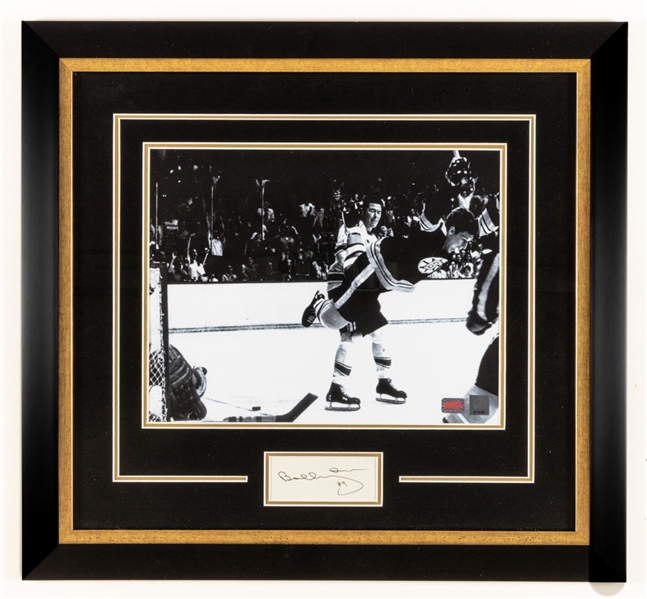 Bobby Orr Boston Bruins Signed "The Goal" Framed Photo with GNR COA (22" x 23 1/2")