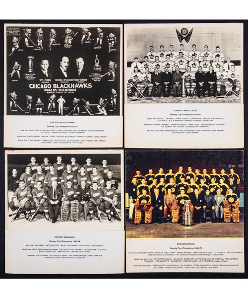 International Hockey Hall of Fame Original Six Teams “Stanley Cup Champions” Photo Display Collection of 33 