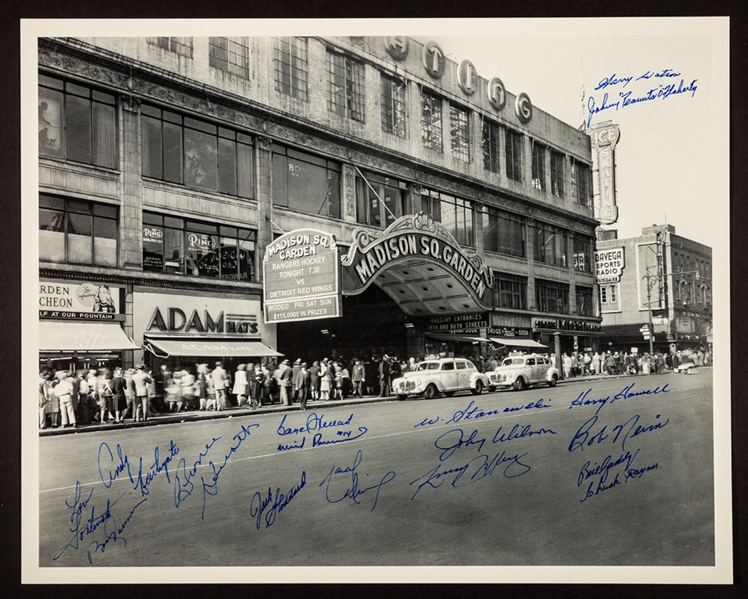 Madison Square Garden Photograph Signed by 17 Former New York Rangers Players with LOA (16" x 20")