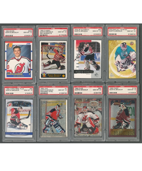 Martin Brodeur 1990-91 to 2005-06 Graded Hockey Card Collection of 71 - Almost All Graded PSA GEM MT 10 