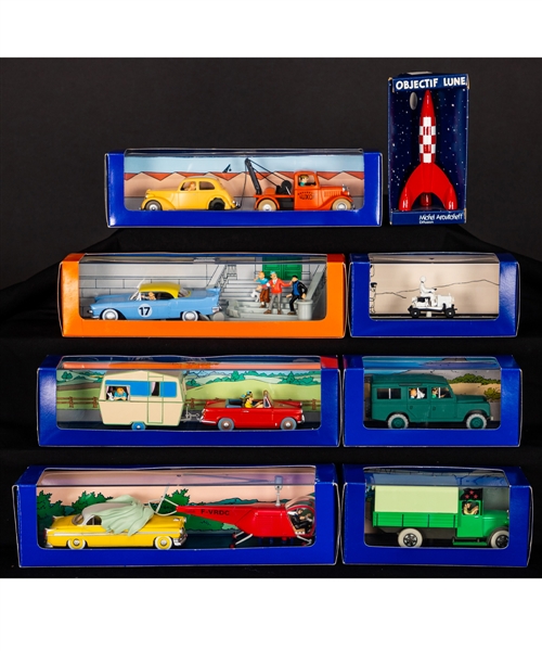 Comic Book Character Tintin 2000s Atlas Die-Cast Vehicle Collection of 61 (1/43 Scale) in Original Boxes