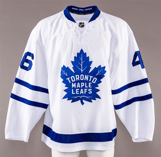 Roman Polak’s 2016-17 Toronto Maple Leafs Game-Worn Jersey with Team LOA – Team Repairs – Photo-Matched!