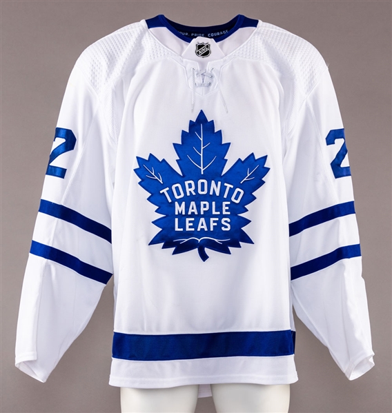 Nikita Zaitsev’s 2017-18 Toronto Maple Leafs Game-Worn Jersey with Team COA – Team Repairs! 