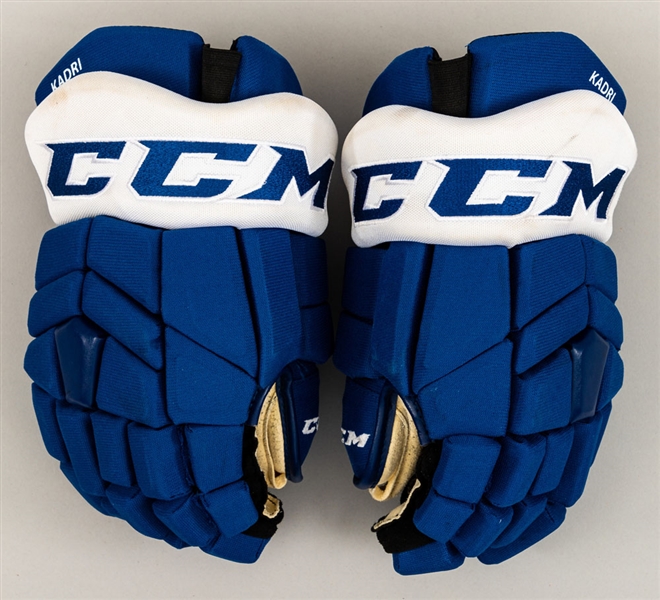 Nazem Kadri’s 2018-19 Toronto Maple Leafs CCM Game-Used Gloves with Team LOA 