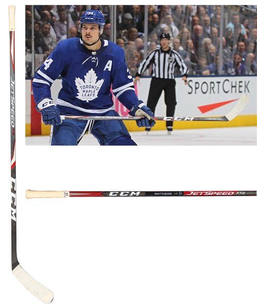 Auston Matthews 2019-20 Toronto Maple Leafs CCM Jetspeed Game-Used Stick with Team LOA