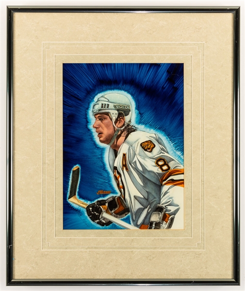 Cam Neely Boston Bruins Framed Original 1991-92 Upper Deck Hockey Card Artwork by Steve Cusano (18 ½” x 22 ½”)