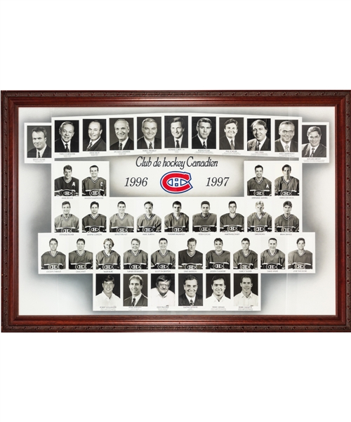 Huge Montreal Canadiens 1996-97 Framed Master Team Photo from the Molson Centre (46" x 66") 