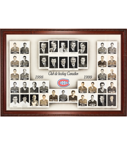 Huge Montreal Canadiens 1998-99 Framed Master Team Photo from the Molson Centre 