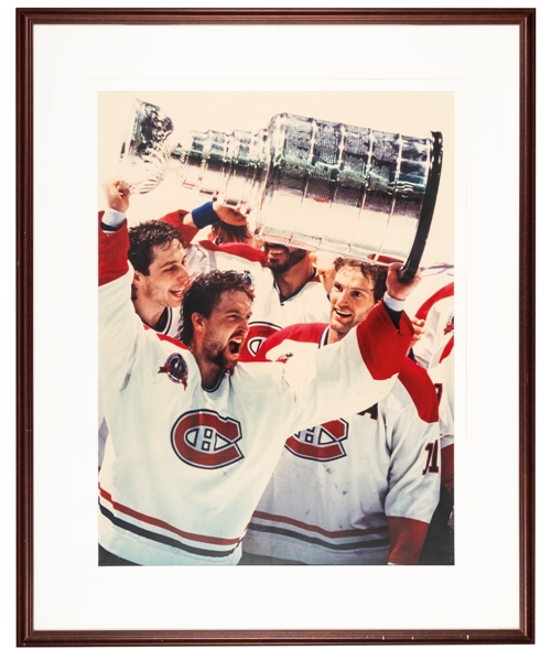 Patrick Roy 1992-93 Montreal Canadiens Stanley Cup Champion Large Framed Photo Display from the Montreal Canadiens Archives (43" x 54")