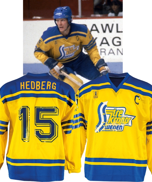 Anders Hedbergs 1981 Canada Cup Team Sweden Game-Worn Captains Jersey with His Signed LOA