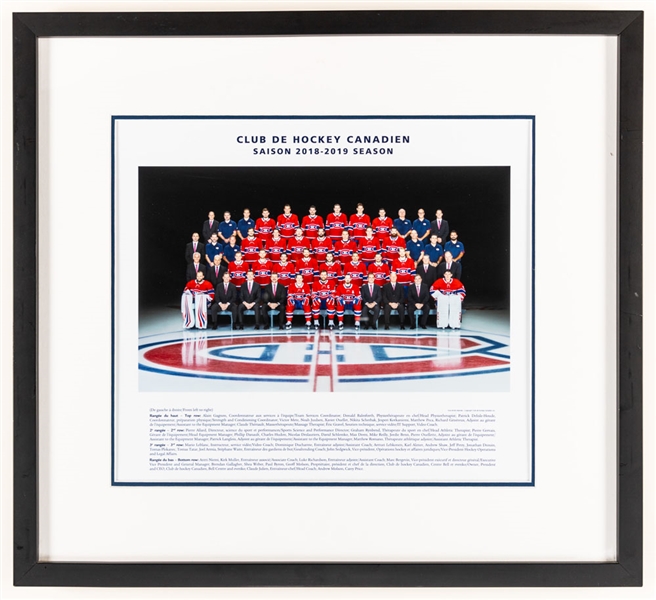 Montreal Canadiens 2018-19 Framed Team Photo from the Montreal Canadiens Archives (21 ½” x 23 ½”) 