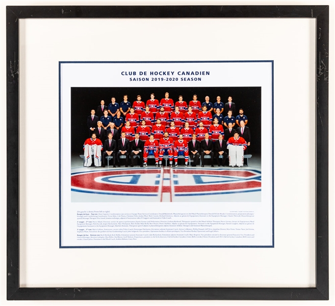 Montreal Canadiens 2019-20 Framed Team Photo from the Montreal Canadiens Archives (21 ½” x 23 ½”) 