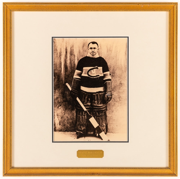 George Hainsworth Montreal Canadiens Hockey Hall of Fame Honoured Member Framed Photo Display from the Montreal Canadiens Archives (16" x 16") 