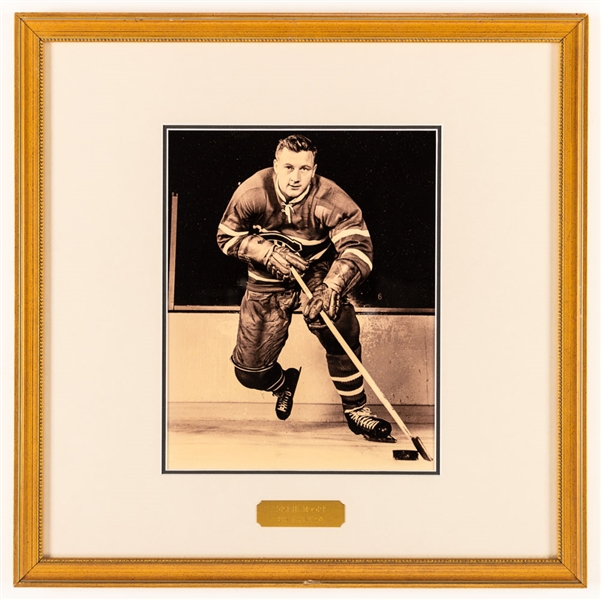 Dickie Moore Montreal Canadiens Hockey Hall of Fame Honoured Member Framed Photo Display from the Montreal Canadiens Archives (16" x 16") 