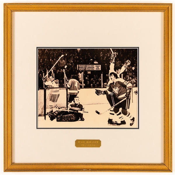 Frank Mahovlich Montreal Canadiens Hockey Hall of Fame Honoured Member Framed Photo Display from the Montreal Canadiens Archives (16" x 16")