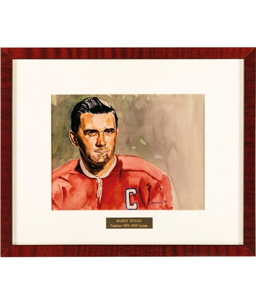 Maurice Richard 1956-60 Montreal Canadiens Captain Framed Display from the Montreal Canadiens Archives (13 1/4" x 16 1/8")