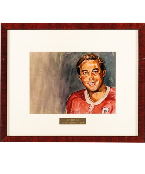 Jean Beliveau 1961-1971 Montreal Canadiens Captain Framed Display from the Montreal Canadiens Archives (13 1/4" x 16 1/8")