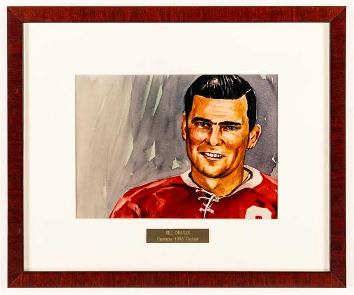 Bill Durnan 1948 Montreal Canadiens Captain Framed Display from the Montreal Canadiens Archives (13 3/8" x 16 1/8")