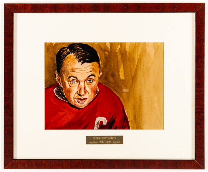 George Hainsworth 1932-33 Montreal Canadiens Captain Framed Display from the Montreal Canadiens Archives (13 3/8" x 16 1/8")