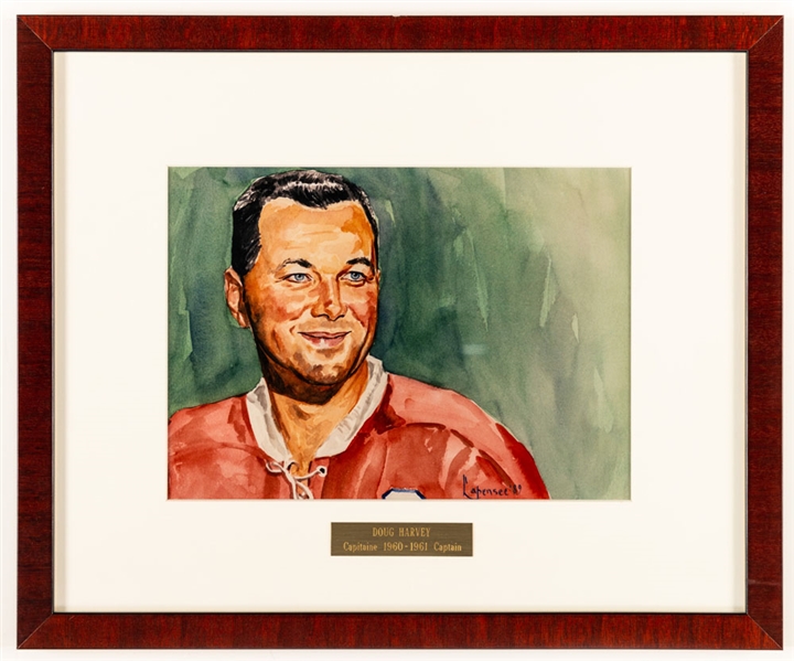 Doug Harvey 1960-61 Montreal Canadiens Captain Framed Display from the Montreal Canadiens Archives (13 3/8" x 16 1/8")