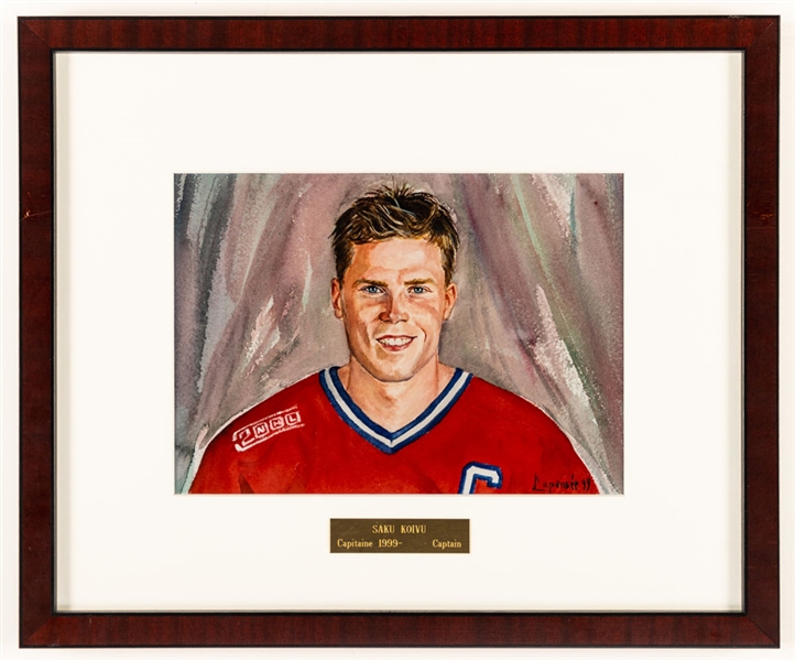 Saku Koivu 1999 Montreal Canadiens Captain Framed Display from the Montreal Canadiens Archives (13 3/8" x 16 1/8")