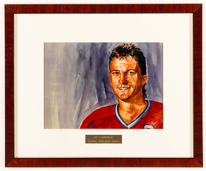 Guy Carbonneau 1989-94 Montreal Canadiens Captain Framed Display from the Montreal Canadiens Archives (13 3/8" x 16 1/8")