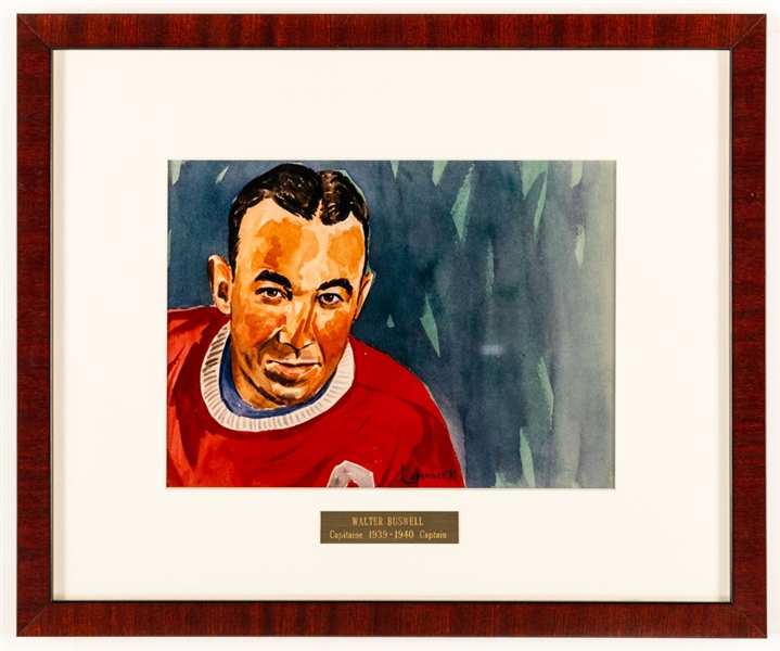 Walter Buswell 1939-40 Montreal Canadiens Captain Framed Display from the Montreal Canadiens Archives (13 3/8" x 16 1/8")