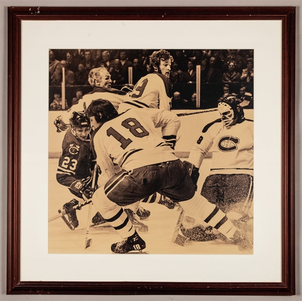 Ken Dryden, Serge Savard, Henri Richard and Larry Robinson Montreal Canadiens Photo Display from the Montreal Canadiens Archives (27 1/2” x 27 ½”)