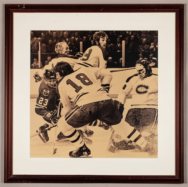 Ken Dryden, Serge Savard, Henri Richard and Larry Robinson Montreal Canadiens Photo Display from the Montreal Canadiens Archives (27 1/2” x 27 ½”)