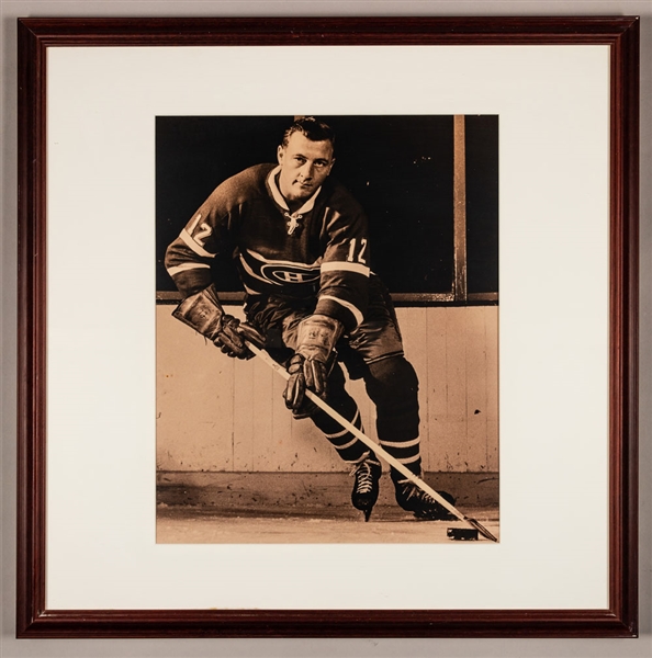 Dickie Moore Montreal Canadiens Photo Display from the Montreal Canadiens Archives (27 1/2” x 27 ½”)
