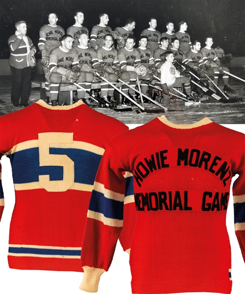 Marvin "Cyclone" Wentworths 1937 "Howie Morenz Memorial Game" Montreal Canadiens/Maroons Game-Worn Wool Jersey with LOA