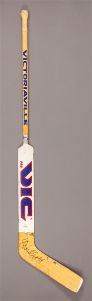 John Vanbiesbroucks Early-1990s New York Rangers Signed Victoriaville Game-Used Stick