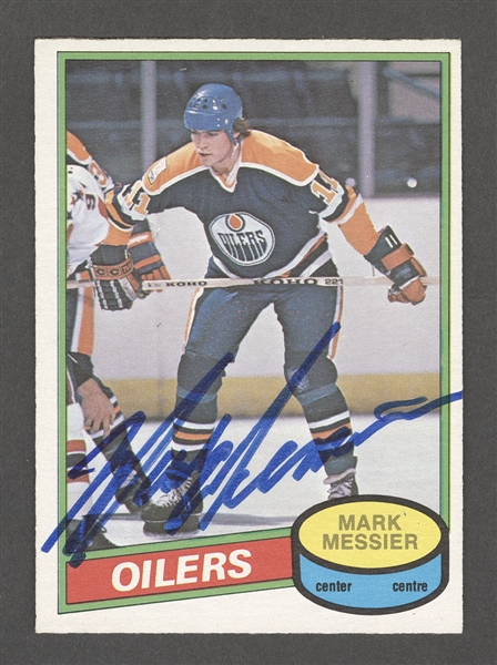 1980-81 O-Pee-Chee Hockey Card #289 HOFer Mark Messier Signed Rookie Card