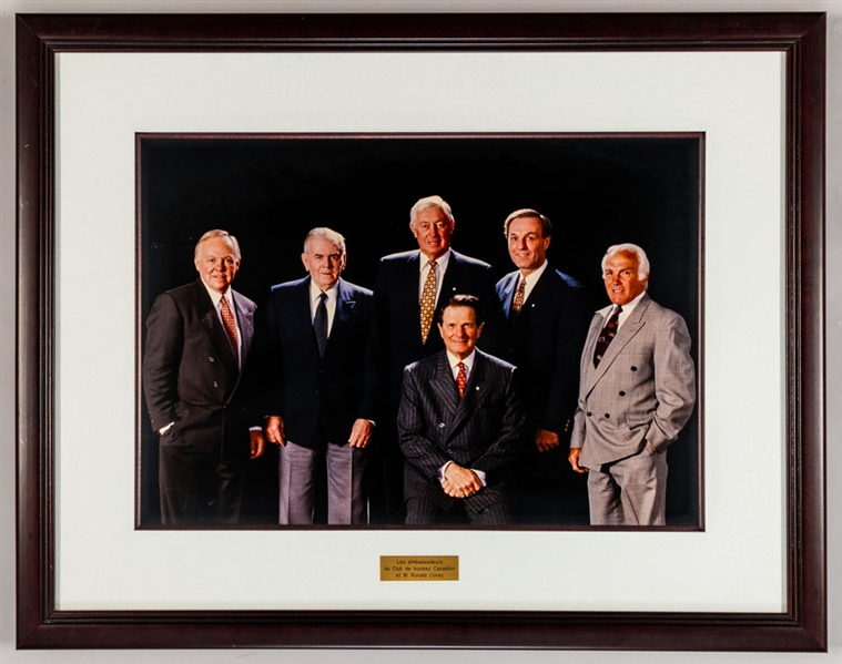 Montreal Canadiens Ambassadors Photo Display Featuring Maurice Richard, Jean Beliveau and Others from the Montreal Canadiens Archives (22 1/4" x 28 1/4")