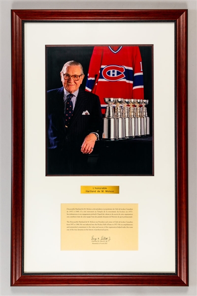 Hall of Famer Senator Hartland de M. Molson Photo Display from the Montreal Canadiens Archives (23" x 35 3/4")