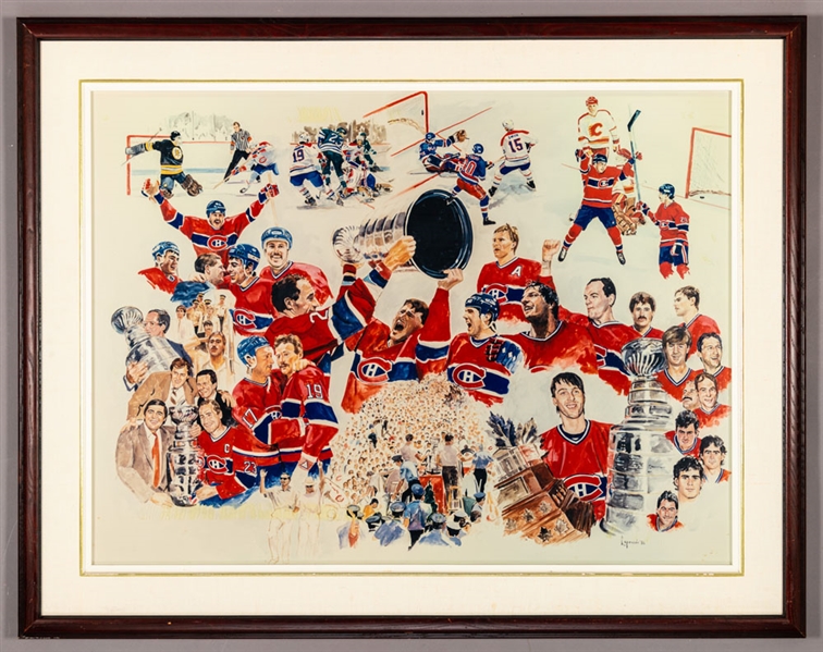 Montreal Canadiens “1985-86 Stanley Cup Champions” Framed Display from the Montreal Canadiens Archives (37” x 47”) 