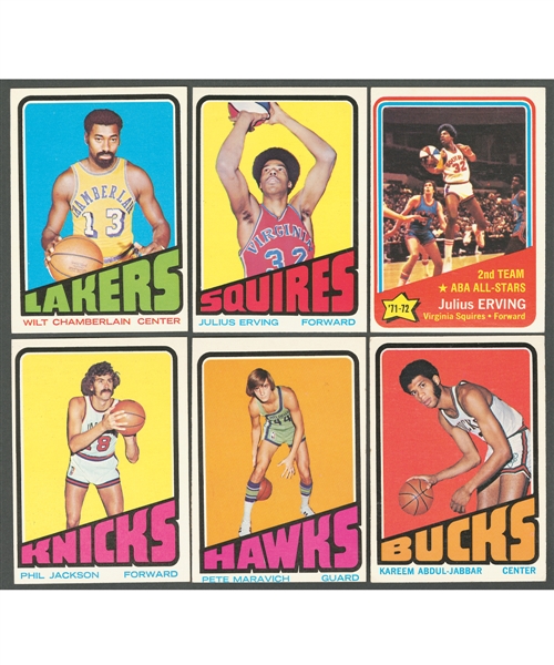 1972-73 Topps Basketball Near Complete Card Set (241/264) Including Julius Erving Rookie Card