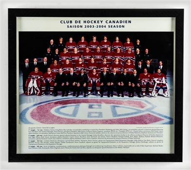 Montreal Canadiens 2003-04 Framed Team Photo from the Montreal Canadiens Archives (14 ¾” x 16 ¾”) 