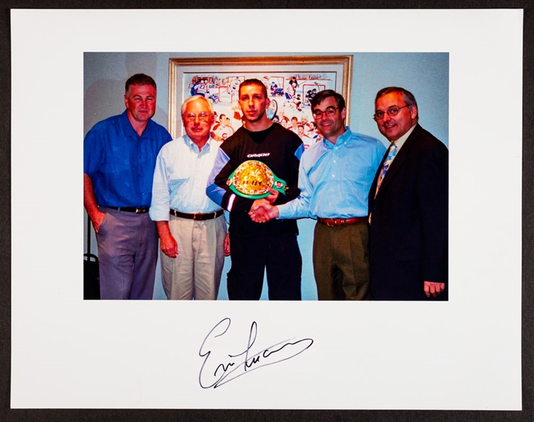 Eric Lucas WBC Super Middleweight World Champion Boxer Signed “WBC Belt” Photo from the Montreal Canadiens Archives (11” x 14”) 