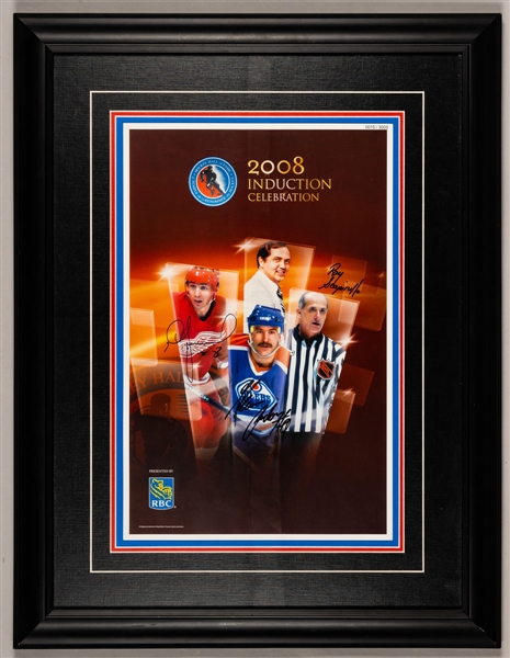Hockey Hall of Fame 2008 RBC Induction Celebration Triple-Signed Framed Advertising Poster with Glenn Anderson and Igor Larionov from the Montreal Canadiens Archives (20” x 26”)