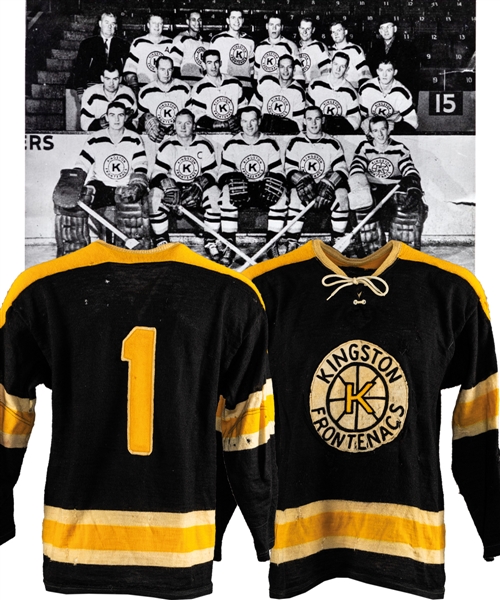 Late-1950s/Early-1960s EPHL Kingston Frontenacs Game-Worn Wool Jersey - Team Repairs!