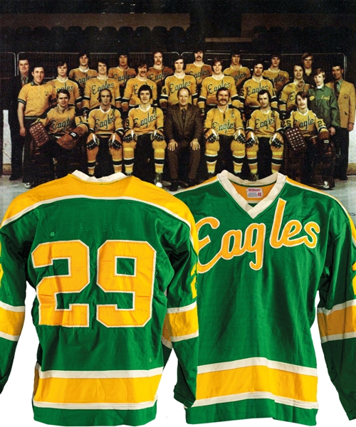 Early-to-Mid-1970s WHL Salt Lake Golden Eagles Game-Worn Jersey - Team Repairs! - California Golden Seals Farm Team!